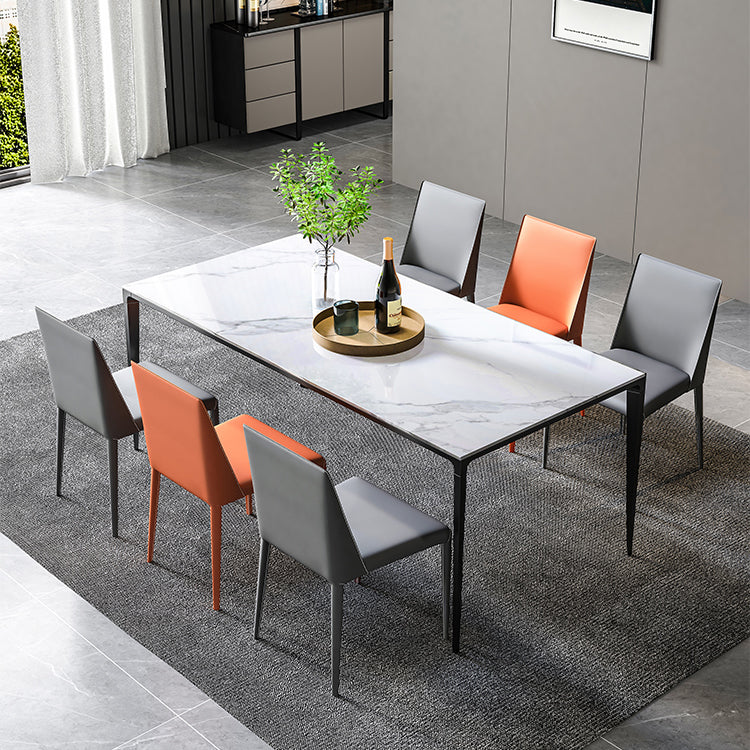 Metal Industrial Rectangle Dining Table Sintered Stone Table for Dining Room Clearhalo ' dining_table' 'Dining Tables & Seating' 'Dining Tables' 'furn' 'furn_dining_table' 'Furniture' 'furniture_dining_table' 'Kitchen & Dining Furniture' 'kitchen&dining_furn' 'kitchen' 'kitchen_dining_table' 3959214