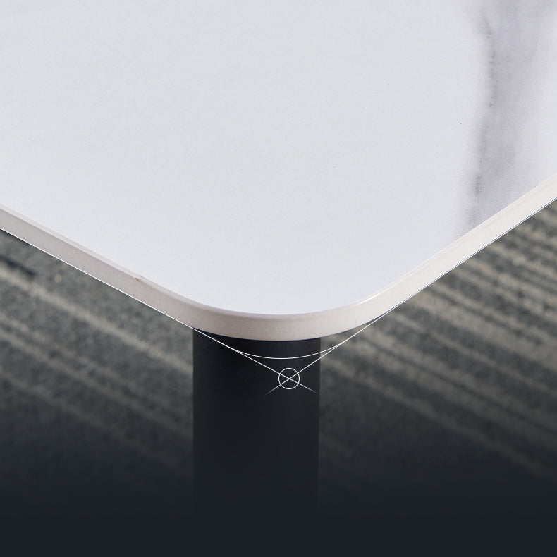 Metal Industrial Rectangle Dining Table Sintered Stone Table for Dining Room Clearhalo ' dining_table' 'Dining Tables & Seating' 'Dining Tables' 'furn' 'furn_dining_table' 'Furniture' 'furniture_dining_table' 'Kitchen & Dining Furniture' 'kitchen&dining_furn' 'kitchen' 'kitchen_dining_table' 3959218