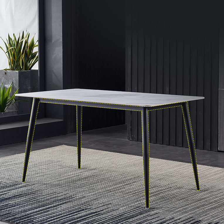Metal Industrial Rectangle Dining Table Sintered Stone Table for Dining Room Clearhalo ' dining_table' 'Dining Tables & Seating' 'Dining Tables' 'furn' 'furn_dining_table' 'Furniture' 'furniture_dining_table' 'Kitchen & Dining Furniture' 'kitchen&dining_furn' 'kitchen' 'kitchen_dining_table' 3959222