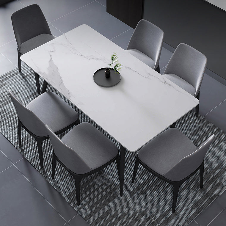Metal Industrial Rectangle Dining Table Sintered Stone Table for Dining Room Clearhalo ' dining_table' 'Dining Tables & Seating' 'Dining Tables' 'furn' 'furn_dining_table' 'Furniture' 'furniture_dining_table' 'Kitchen & Dining Furniture' 'kitchen&dining_furn' 'kitchen' 'kitchen_dining_table' 3959225