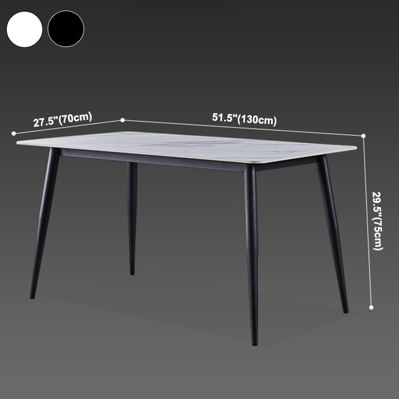 Metal Industrial Rectangle Dining Table Sintered Stone Table for Dining Room Clearhalo ' dining_table' 'Dining Tables & Seating' 'Dining Tables' 'furn' 'furn_dining_table' 'Furniture' 'furniture_dining_table' 'Kitchen & Dining Furniture' 'kitchen&dining_furn' 'kitchen' 'kitchen_dining_table' 3959227