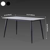 Metal Industrial Rectangle Dining Table Sintered Stone Table for Dining Room Clearhalo ' dining_table' 'Dining Tables & Seating' 'Dining Tables' 'furn' 'furn_dining_table' 'Furniture' 'furniture_dining_table' 'Kitchen & Dining Furniture' 'kitchen&dining_furn' 'kitchen' 'kitchen_dining_table' 3959227
