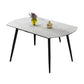 Extendable Round Dining Table Modern Sintered Stone Top Table with Metal 4 Legs White Without Chairs Clearhalo ' dining_table' 'Dining Tables & Seating' 'Dining Tables' 'furn' 'furn_dining_table' 'Furniture' 'furniture_dining_table' 'Kitchen & Dining Furniture' 'kitchen&dining_furn' 'kitchen' 'kitchen_dining_table' 3959238
