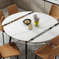 Extendable Round Dining Table Modern Sintered Stone Top Table with Metal 4 Legs Clearhalo ' dining_table' 'Dining Tables & Seating' 'Dining Tables' 'furn' 'furn_dining_table' 'Furniture' 'furniture_dining_table' 'Kitchen & Dining Furniture' 'kitchen&dining_furn' 'kitchen' 'kitchen_dining_table' 3959242