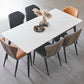 Metal Industrial Rectangle Dining Table Sintered Stone Table with Black Legs Clearhalo ' dining_table' 'Dining Tables & Seating' 'Dining Tables' 'furn' 'furn_dining_table' 'Furniture' 'furniture_dining_table' 'Kitchen & Dining Furniture' 'kitchen&dining_furn' 'kitchen' 'kitchen_dining_table' 3959247