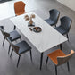 Metal Industrial Rectangle Dining Table Sintered Stone Table with Black Legs Clearhalo ' dining_table' 'Dining Tables & Seating' 'Dining Tables' 'furn' 'furn_dining_table' 'Furniture' 'furniture_dining_table' 'Kitchen & Dining Furniture' 'kitchen&dining_furn' 'kitchen' 'kitchen_dining_table' 3959258