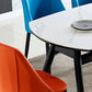 Modern Sintered Stone Dining Table 51.18" Round Drop-Leaf Table with Black Frame Clearhalo ' dining_table' 'Dining Tables & Seating' 'Dining Tables' 'furn' 'furn_dining_table' 'Furniture' 'furniture_dining_table' 'Kitchen & Dining Furniture' 'kitchen&dining_furn' 'kitchen' 'kitchen_dining_table' 3959271
