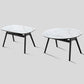 Modern Sintered Stone Dining Table 51.18" Round Drop-Leaf Table with Black Frame Clearhalo ' dining_table' 'Dining Tables & Seating' 'Dining Tables' 'furn' 'furn_dining_table' 'Furniture' 'furniture_dining_table' 'Kitchen & Dining Furniture' 'kitchen&dining_furn' 'kitchen' 'kitchen_dining_table' 3959273