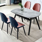 Modern Sintered Stone Dining Table 51.18" Round Drop-Leaf Table with Black Frame Clearhalo ' dining_table' 'Dining Tables & Seating' 'Dining Tables' 'furn' 'furn_dining_table' 'Furniture' 'furniture_dining_table' 'Kitchen & Dining Furniture' 'kitchen&dining_furn' 'kitchen' 'kitchen_dining_table' 3959277