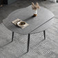 Modern Style Sintered Stone Dining Table 51.18'' Round Drop-Leaf Table with 4 Legs Gray Without Chairs Clearhalo ' dining_table' 'Dining Tables & Seating' 'Dining Tables' 'furn' 'furn_dining_table' 'Furniture' 'furniture_dining_table' 'Kitchen & Dining Furniture' 'kitchen&dining_furn' 'kitchen' 'kitchen_dining_table' 3959282