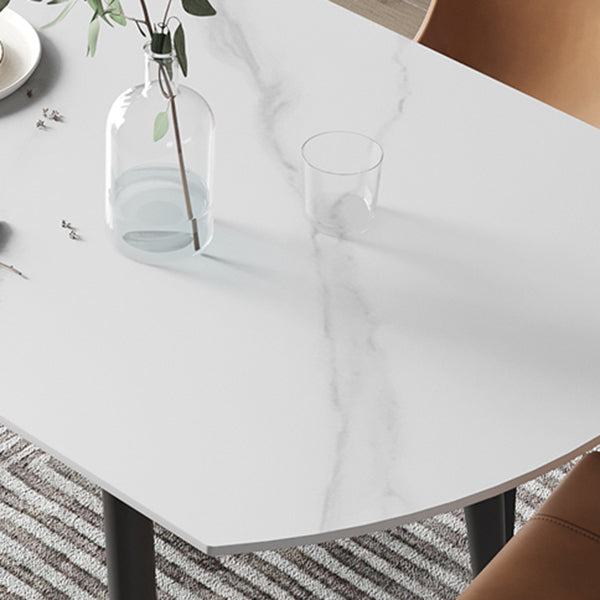 Modern Style Sintered Stone Dining Table 51.18'' Round Drop-Leaf Table with 4 Legs Clearhalo ' dining_table' 'Dining Tables & Seating' 'Dining Tables' 'furn' 'furn_dining_table' 'Furniture' 'furniture_dining_table' 'Kitchen & Dining Furniture' 'kitchen&dining_furn' 'kitchen' 'kitchen_dining_table' 3959290
