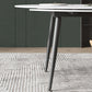 Modern Style Sintered Stone Dining Table 51.18'' Round Drop-Leaf Table with 4 Legs Clearhalo ' dining_table' 'Dining Tables & Seating' 'Dining Tables' 'furn' 'furn_dining_table' 'Furniture' 'furniture_dining_table' 'Kitchen & Dining Furniture' 'kitchen&dining_furn' 'kitchen' 'kitchen_dining_table' 3959291