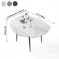 Modern Style Sintered Stone Dining Table 51.18'' Round Drop-Leaf Table with 4 Legs Clearhalo ' dining_table' 'Dining Tables & Seating' 'Dining Tables' 'furn' 'furn_dining_table' 'Furniture' 'furniture_dining_table' 'Kitchen & Dining Furniture' 'kitchen&dining_furn' 'kitchen' 'kitchen_dining_table' 3959295