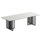 Metal Traditional Luxury Rectangle Table Sintered Stone Indoor Table for Kitchen and Dining Room White Without Chairs Clearhalo ' dining_table' 'Dining Tables & Seating' 'Dining Tables' 'furn' 'furn_dining_table' 'Furniture' 'furniture_dining_table' 'Kitchen & Dining Furniture' 'kitchen&dining_furn' 'kitchen' 'kitchen_dining_table' 3959297