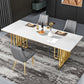 Metal Traditional Luxury Rectangle Table Sintered Stone Indoor Table for Kitchen and Dining Room Clearhalo ' dining_table' 'Dining Tables & Seating' 'Dining Tables' 'furn' 'furn_dining_table' 'Furniture' 'furniture_dining_table' 'Kitchen & Dining Furniture' 'kitchen&dining_furn' 'kitchen' 'kitchen_dining_table' 3959300