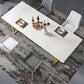 Metal Traditional Luxury Rectangle Table Sintered Stone Indoor Table for Kitchen and Dining Room Clearhalo ' dining_table' 'Dining Tables & Seating' 'Dining Tables' 'furn' 'furn_dining_table' 'Furniture' 'furniture_dining_table' 'Kitchen & Dining Furniture' 'kitchen&dining_furn' 'kitchen' 'kitchen_dining_table' 3959301