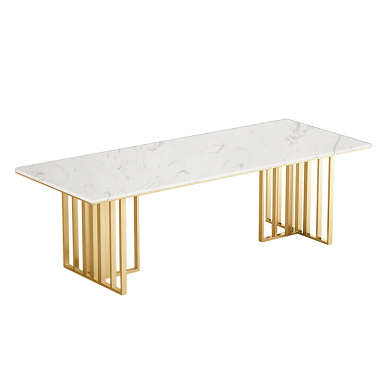 Metal Traditional Luxury Rectangle Table Sintered Stone Indoor Table for Kitchen and Dining Room Gold Without Chairs Clearhalo ' dining_table' 'Dining Tables & Seating' 'Dining Tables' 'furn' 'furn_dining_table' 'Furniture' 'furniture_dining_table' 'Kitchen & Dining Furniture' 'kitchen&dining_furn' 'kitchen' 'kitchen_dining_table' 3959302