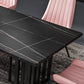 Metal Traditional Luxury Rectangle Table Sintered Stone Indoor Table for Kitchen and Dining Room Clearhalo ' dining_table' 'Dining Tables & Seating' 'Dining Tables' 'furn' 'furn_dining_table' 'Furniture' 'furniture_dining_table' 'Kitchen & Dining Furniture' 'kitchen&dining_furn' 'kitchen' 'kitchen_dining_table' 3959304