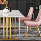 Metal Traditional Luxury Rectangle Table Sintered Stone Indoor Table for Kitchen and Dining Room Clearhalo ' dining_table' 'Dining Tables & Seating' 'Dining Tables' 'furn' 'furn_dining_table' 'Furniture' 'furniture_dining_table' 'Kitchen & Dining Furniture' 'kitchen&dining_furn' 'kitchen' 'kitchen_dining_table' 3959306