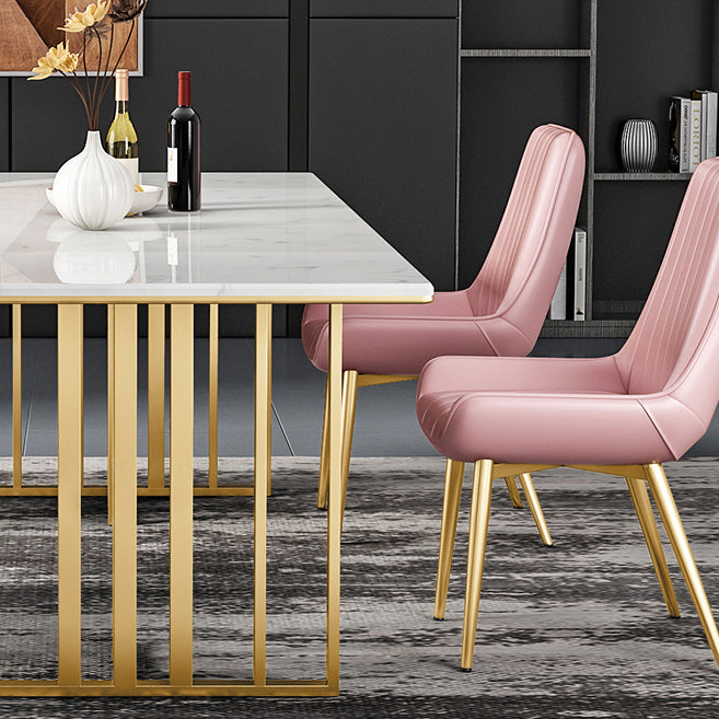 Metal Traditional Luxury Rectangle Table Sintered Stone Indoor Table for Kitchen and Dining Room Clearhalo ' dining_table' 'Dining Tables & Seating' 'Dining Tables' 'furn' 'furn_dining_table' 'Furniture' 'furniture_dining_table' 'Kitchen & Dining Furniture' 'kitchen&dining_furn' 'kitchen' 'kitchen_dining_table' 3959306