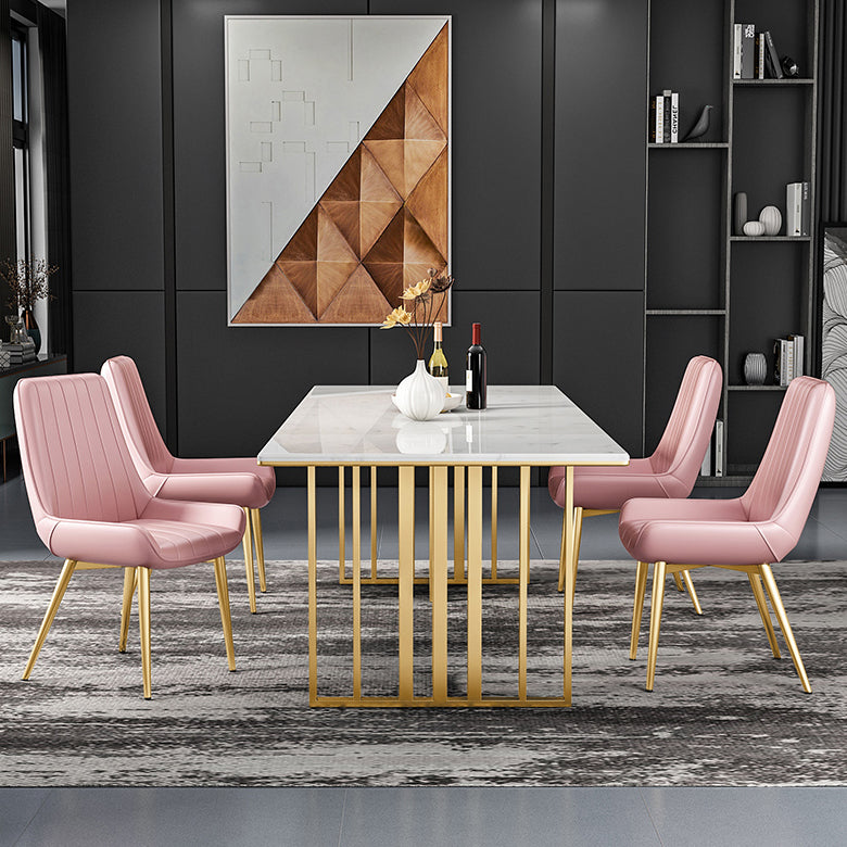 Metal Traditional Luxury Rectangle Table Sintered Stone Indoor Table for Kitchen and Dining Room Clearhalo ' dining_table' 'Dining Tables & Seating' 'Dining Tables' 'furn' 'furn_dining_table' 'Furniture' 'furniture_dining_table' 'Kitchen & Dining Furniture' 'kitchen&dining_furn' 'kitchen' 'kitchen_dining_table' 3959307