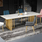 Metal Traditional Luxury Rectangle Table Sintered Stone Indoor Table for Kitchen and Dining Room Clearhalo ' dining_table' 'Dining Tables & Seating' 'Dining Tables' 'furn' 'furn_dining_table' 'Furniture' 'furniture_dining_table' 'Kitchen & Dining Furniture' 'kitchen&dining_furn' 'kitchen' 'kitchen_dining_table' 3959309