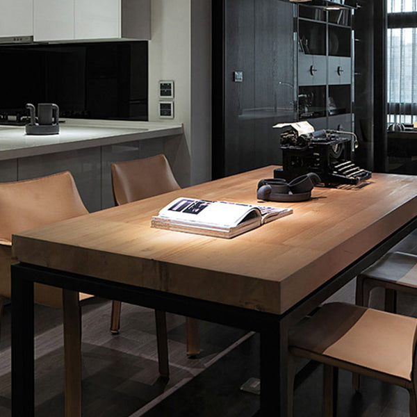 Rectangle Modern Dining Table Wood Color Trestle Base Dining Table with Solid Wood Clearhalo ' dining_table' 'Dining Tables & Seating' 'Dining Tables' 'furn' 'furn_dining_table' 'Furniture' 'furniture_dining_table' 'Kitchen & Dining Furniture' 'kitchen&dining_furn' 'kitchen' 'kitchen_dining_table' 3959323