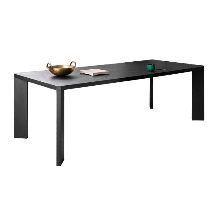 Rectangle Modern Style Dining Table Two-Color Fixed Table with Solid Wood Black Without Chairs Clearhalo ' dining_table' 'Dining Tables & Seating' 'Dining Tables' 'furn' 'furn_dining_table' 'Furniture' 'furniture_dining_table' 'Kitchen & Dining Furniture' 'kitchen&dining_furn' 'kitchen' 'kitchen_dining_table' 3959334