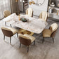 Traditional Luxury Style Dining Table White Rectangle Sintered Stone Table Pandora Gold Without Chairs Clearhalo ' dining_table' 'Dining Tables & Seating' 'Dining Tables' 'furn' 'furn_dining_table' 'Furniture' 'furniture_dining_table' 'Kitchen & Dining Furniture' 'kitchen&dining_furn' 'kitchen' 'kitchen_dining_table' 3959350