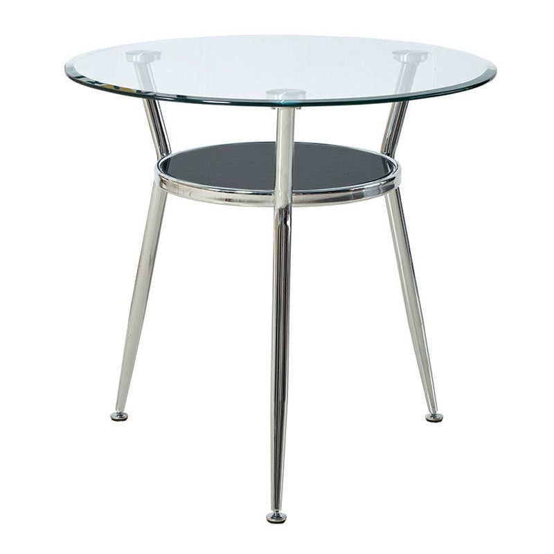 Modern Style Glass Dining Table Clear Round Table with 3 Legs for Home Use 31.5"L x 31.5"W x 29.5"H Without Chairs Clearhalo ' dining_table' 'Dining Tables & Seating' 'Dining Tables' 'furn' 'furn_dining_table' 'Furniture' 'furniture_dining_table' 'Kitchen & Dining Furniture' 'kitchen&dining_furn' 'kitchen' 'kitchen_dining_table' 3959407
