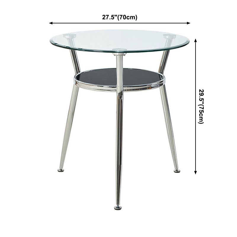 Modern Style Glass Dining Table Clear Round Table with 3 Legs for Home Use Clearhalo ' dining_table' 'Dining Tables & Seating' 'Dining Tables' 'furn' 'furn_dining_table' 'Furniture' 'furniture_dining_table' 'Kitchen & Dining Furniture' 'kitchen&dining_furn' 'kitchen' 'kitchen_dining_table' 3959414