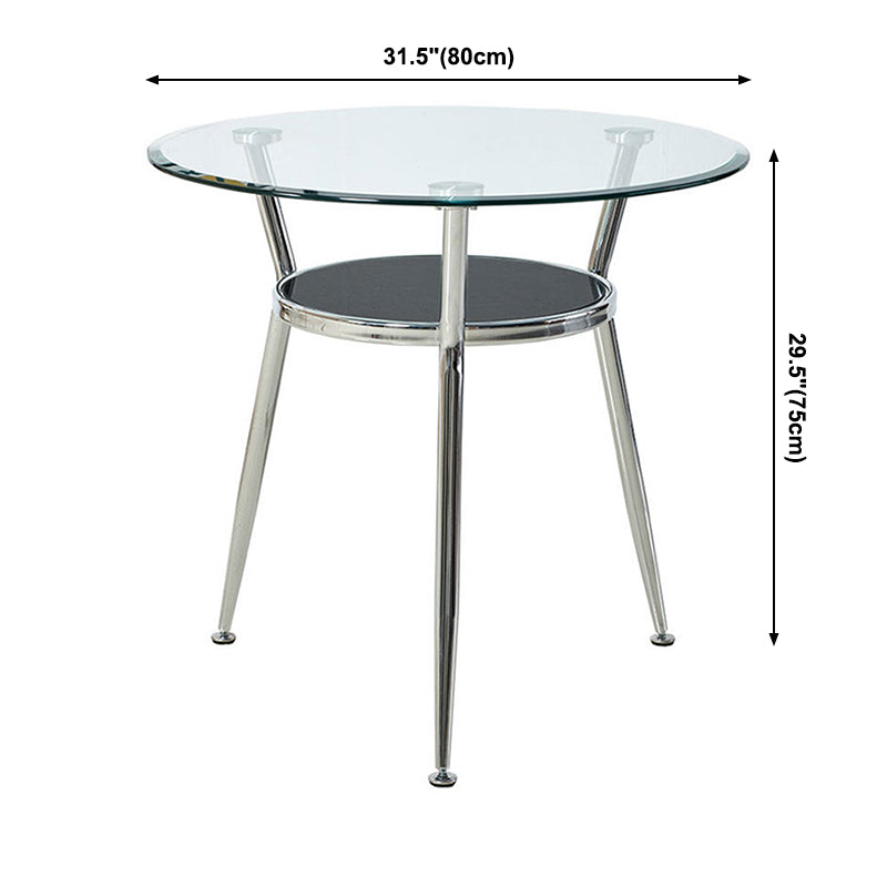 Modern Style Glass Dining Table Clear Round Table with 3 Legs for Home Use Clearhalo ' dining_table' 'Dining Tables & Seating' 'Dining Tables' 'furn' 'furn_dining_table' 'Furniture' 'furniture_dining_table' 'Kitchen & Dining Furniture' 'kitchen&dining_furn' 'kitchen' 'kitchen_dining_table' 3959415
