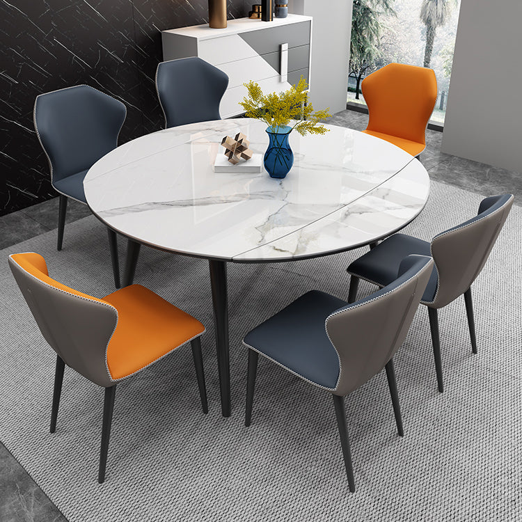Contemporary Style Furniture 4-foot Round Dining Site Table with Drop Leaf Clearhalo ' dining_table' 'Dining Tables & Seating' 'Dining Tables' 'furn' 'furn_dining_table' 'Furniture' 'furniture_dining_table' 'Kitchen & Dining Furniture' 'kitchen&dining_furn' 'kitchen' 'kitchen_dining_table' 3959419