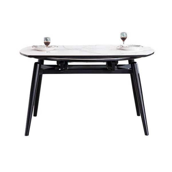 Contemporary Style Furniture 4-foot Round Dining Site Table with Drop Leaf Clearhalo ' dining_table' 'Dining Tables & Seating' 'Dining Tables' 'furn' 'furn_dining_table' 'Furniture' 'furniture_dining_table' 'Kitchen & Dining Furniture' 'kitchen&dining_furn' 'kitchen' 'kitchen_dining_table' 3959420