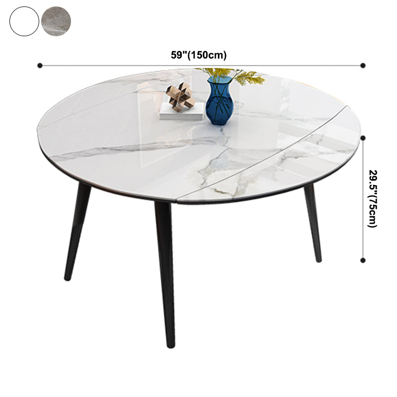 Contemporary Style Furniture 4-foot Round Dining Site Table with Drop Leaf Clearhalo ' dining_table' 'Dining Tables & Seating' 'Dining Tables' 'furn' 'furn_dining_table' 'Furniture' 'furniture_dining_table' 'Kitchen & Dining Furniture' 'kitchen&dining_furn' 'kitchen' 'kitchen_dining_table' 3959428