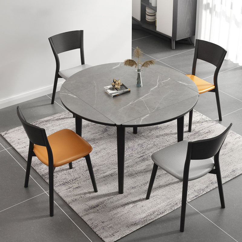 Contemporary Style 46'' Dining Table Stone Round Dining Room Collection for Indoor Gray Without Chairs Clearhalo ' dining_table' 'Dining Tables & Seating' 'Dining Tables' 'furn' 'furn_dining_table' 'Furniture' 'furniture_dining_table' 'Kitchen & Dining Furniture' 'kitchen&dining_furn' 'kitchen' 'kitchen_dining_table' 3959432