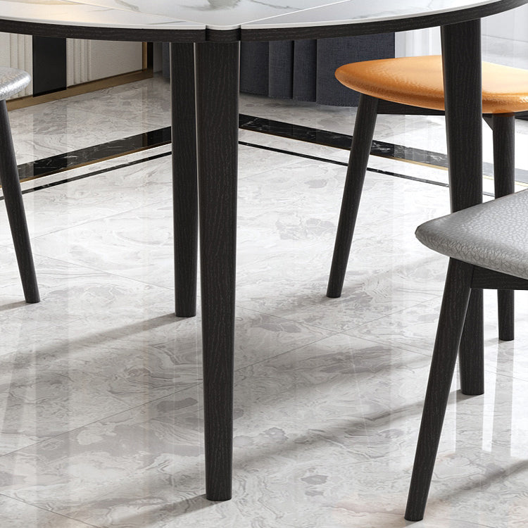 Contemporary Style 46'' Dining Table Stone Round Dining Room Collection for Indoor Clearhalo ' dining_table' 'Dining Tables & Seating' 'Dining Tables' 'furn' 'furn_dining_table' 'Furniture' 'furniture_dining_table' 'Kitchen & Dining Furniture' 'kitchen&dining_furn' 'kitchen' 'kitchen_dining_table' 3959434