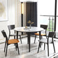 Contemporary Style 46'' Dining Table Stone Round Dining Room Collection for Indoor Clearhalo ' dining_table' 'Dining Tables & Seating' 'Dining Tables' 'furn' 'furn_dining_table' 'Furniture' 'furniture_dining_table' 'Kitchen & Dining Furniture' 'kitchen&dining_furn' 'kitchen' 'kitchen_dining_table' 3959439