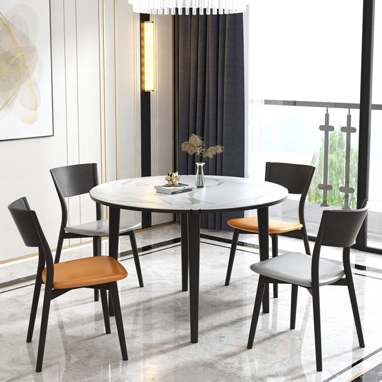 Contemporary Style 46'' Dining Table Stone Round Dining Room Collection for Indoor Clearhalo ' dining_table' 'Dining Tables & Seating' 'Dining Tables' 'furn' 'furn_dining_table' 'Furniture' 'furniture_dining_table' 'Kitchen & Dining Furniture' 'kitchen&dining_furn' 'kitchen' 'kitchen_dining_table' 3959439