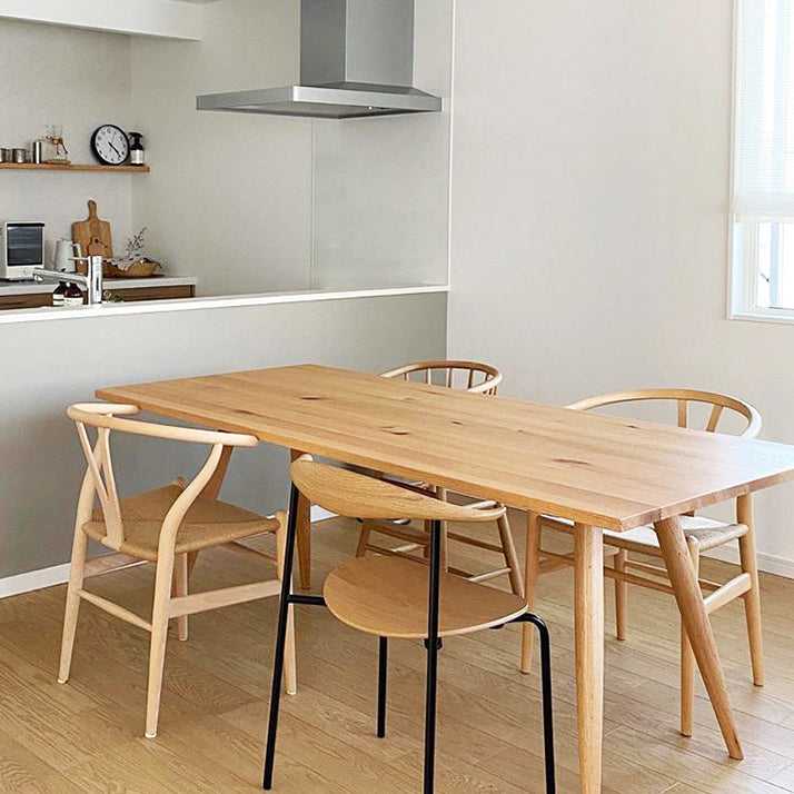 Contemporary Style Pine Dining Table 4 Legs Solid Wood Base Rectangle Table for Home Clearhalo ' dining_table' 'Dining Tables & Seating' 'Dining Tables' 'furn' 'furn_dining_table' 'Furniture' 'furniture_dining_table' 'Kitchen & Dining Furniture' 'kitchen&dining_furn' 'kitchen' 'kitchen_dining_table' 3959452