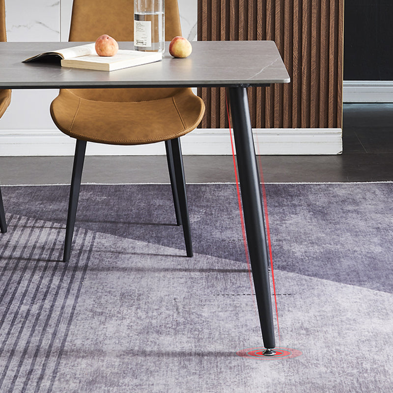 Industrial Standard Sintered Stone Top Dining Table Rectangle Dining Table for Kitchen Clearhalo ' dining_table' 'Dining Tables & Seating' 'Dining Tables' 'furn' 'furn_dining_table' 'Furniture' 'furniture_dining_table' 'Kitchen & Dining Furniture' 'kitchen&dining_furn' 'kitchen' 'kitchen_dining_table' 3959461