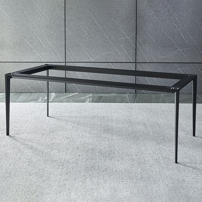 Simple Sintered Stone Top White Dining Table Rectangle Shape Dining Table for Kitchen Clearhalo ' dining_table' 'Dining Tables & Seating' 'Dining Tables' 'Furniture' 'furniture_dining_table' 'Kitchen & Dining Furniture' 'kitchen&dining_furn' 'kitchen' 'kitchen_dining_table' 3959475