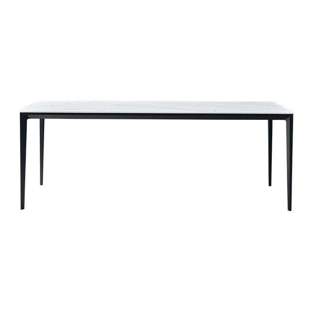 Simple Sintered Stone Top White Dining Table Rectangle Shape Dining Table for Kitchen 70.9"L x 35.4"W x 29.5"H Clearhalo ' dining_table' 'Dining Tables & Seating' 'Dining Tables' 'Furniture' 'furniture_dining_table' 'Kitchen & Dining Furniture' 'kitchen&dining_furn' 'kitchen' 'kitchen_dining_table' 3959476