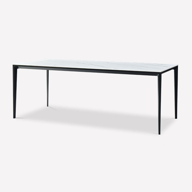 Simple Sintered Stone Top White Dining Table Rectangle Shape Dining Table for Kitchen Clearhalo ' dining_table' 'Dining Tables & Seating' 'Dining Tables' 'Furniture' 'furniture_dining_table' 'Kitchen & Dining Furniture' 'kitchen&dining_furn' 'kitchen' 'kitchen_dining_table' 3959481