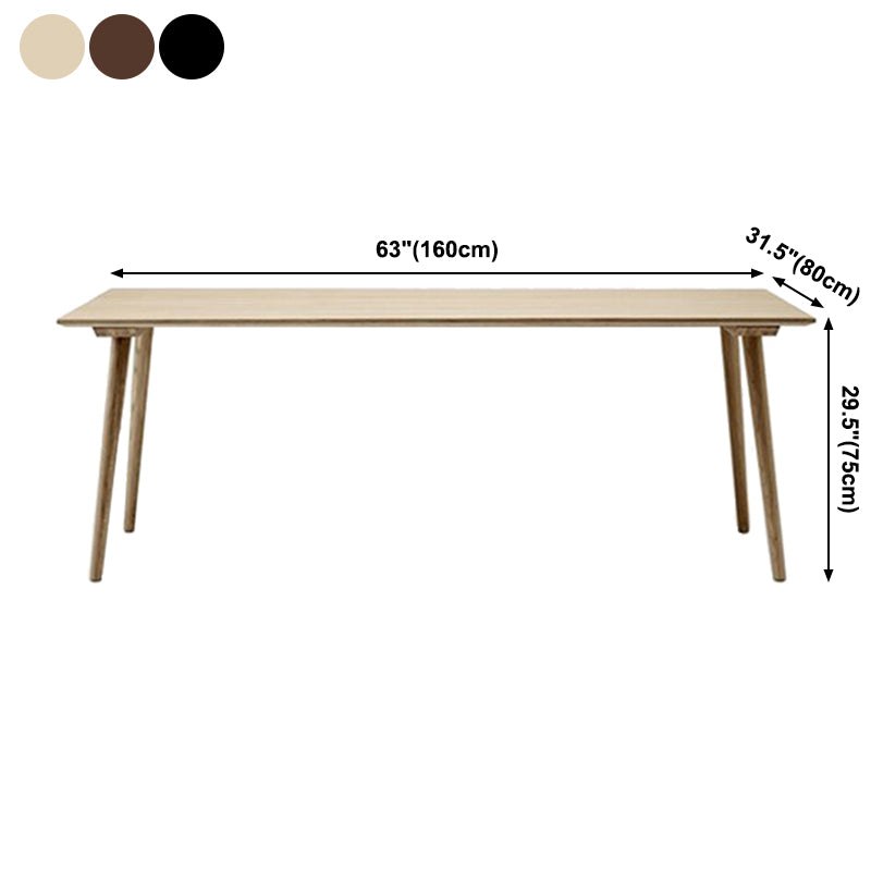 Rectangle Shape Wood Color Dining Table Solid Wood Table Minimalist with 4 Legs Clearhalo ' dining_table' 'Dining Tables & Seating' 'Dining Tables' 'furn' 'furn_dining_table' 'Furniture' 'furniture_dining_table' 'Kitchen & Dining Furniture' 'kitchen&dining_furn' 'kitchen' 'kitchen_dining_table' 3959503