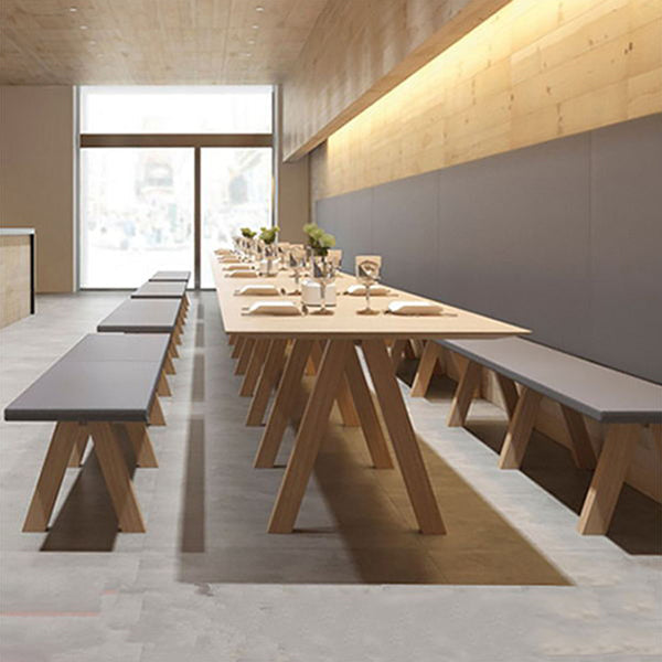 Rectangle Shape 4 Legs Minimalist Dining Table Wood Color Fixed Table of Solid Wood Clearhalo ' dining_table' 'Dining Tables & Seating' 'Dining Tables' 'furn' 'furn_dining_table' 'Furniture' 'furniture_dining_table' 'Kitchen & Dining Furniture' 'kitchen&dining_furn' 'kitchen' 'kitchen_dining_table' 3959526