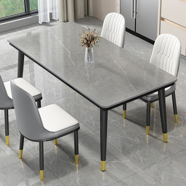 Industrial Standard Rectangle Shape Dining Table Sintered Stone Top Dining Table for Kitchen Clearhalo ' dining_table' 'Dining Tables & Seating' 'Dining Tables' 'furn' 'furn_dining_table' 'Furniture' 'furniture_dining_table' 'Kitchen & Dining Furniture' 'kitchen&dining_furn' 'kitchen' 'kitchen_dining_table' 3959534