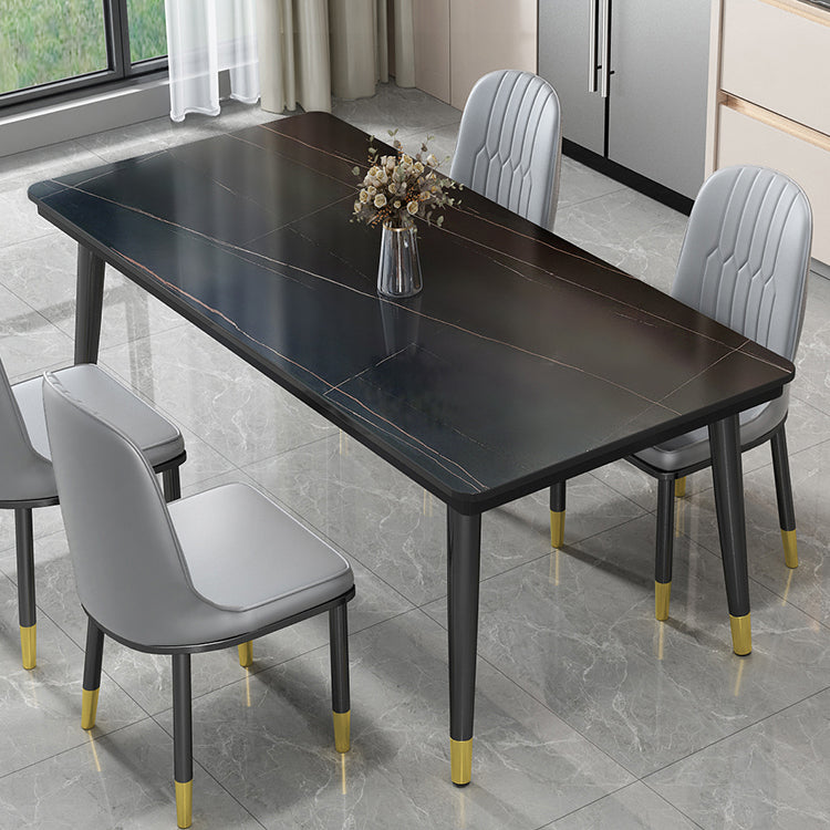 Industrial Standard Rectangle Shape Dining Table Sintered Stone Top Dining Table for Kitchen Black Gold Without Chairs Clearhalo ' dining_table' 'Dining Tables & Seating' 'Dining Tables' 'furn' 'furn_dining_table' 'Furniture' 'furniture_dining_table' 'Kitchen & Dining Furniture' 'kitchen&dining_furn' 'kitchen' 'kitchen_dining_table' 3959536