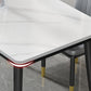 Industrial Standard Rectangle Shape Dining Table Sintered Stone Top Dining Table for Kitchen Clearhalo ' dining_table' 'Dining Tables & Seating' 'Dining Tables' 'furn' 'furn_dining_table' 'Furniture' 'furniture_dining_table' 'Kitchen & Dining Furniture' 'kitchen&dining_furn' 'kitchen' 'kitchen_dining_table' 3959540