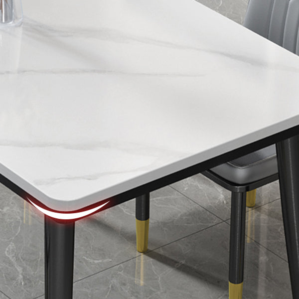 Industrial Standard Rectangle Shape Dining Table Sintered Stone Top Dining Table for Kitchen Clearhalo ' dining_table' 'Dining Tables & Seating' 'Dining Tables' 'furn' 'furn_dining_table' 'Furniture' 'furniture_dining_table' 'Kitchen & Dining Furniture' 'kitchen&dining_furn' 'kitchen' 'kitchen_dining_table' 3959540